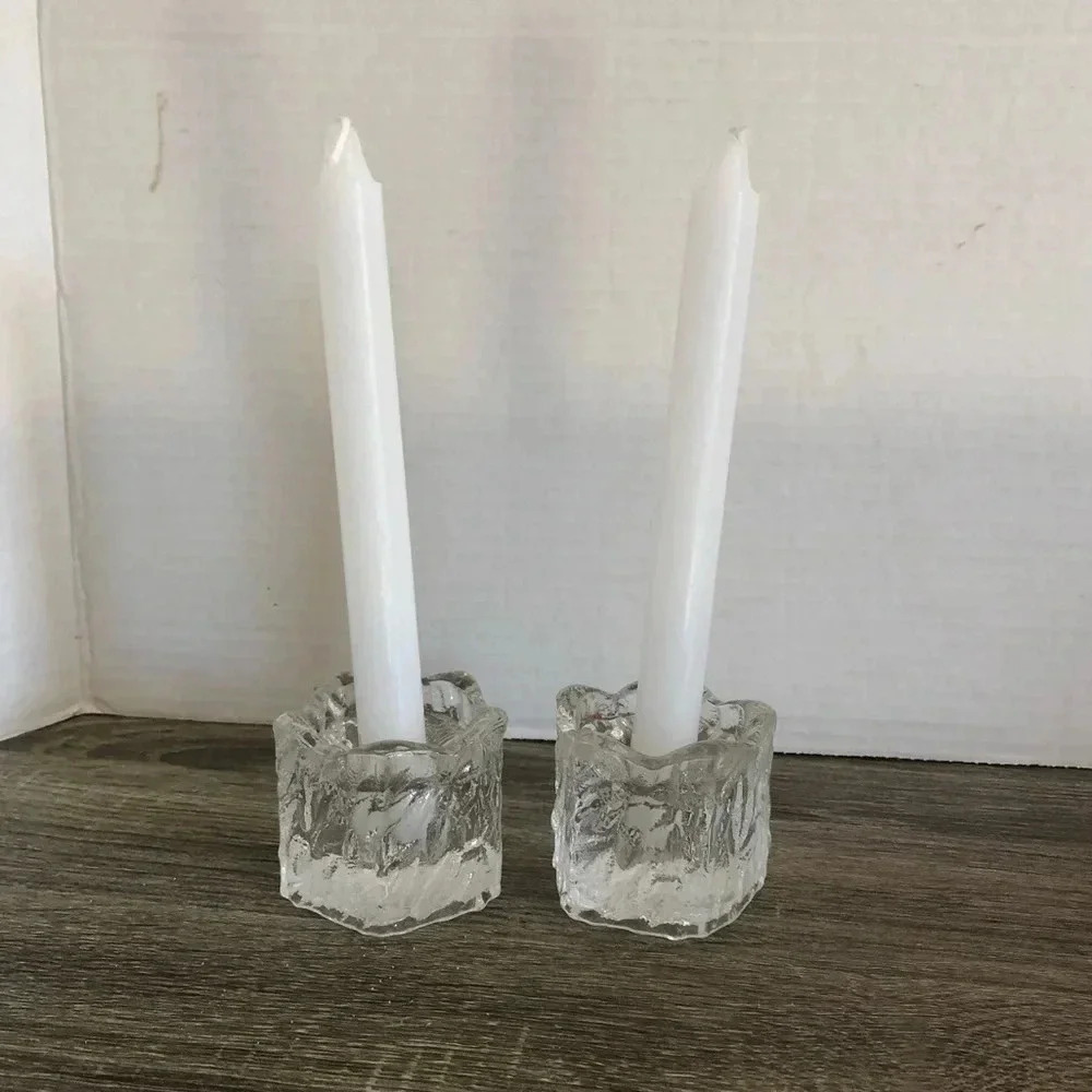 Vintage Ice Textured Candle Holder